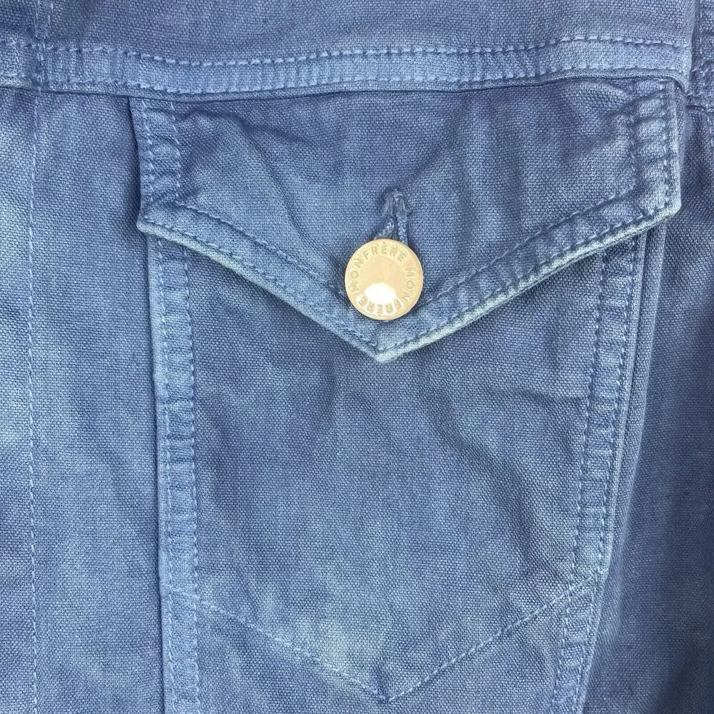 Monfrère Dean Denim Jean Jacket Women Size M Indigo‎ Blue Dipped Dye Unisex